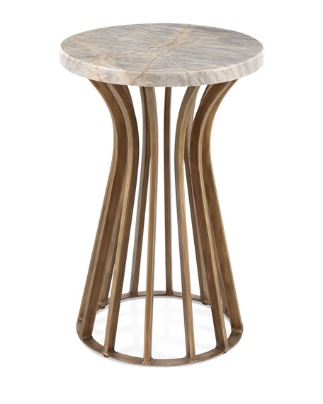 Gold Colour Round Metal Nesting Table