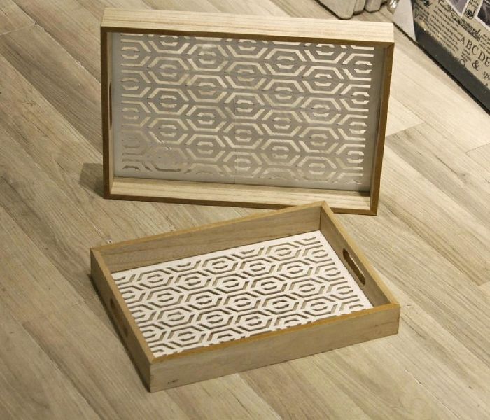 laser Cut food wooden Storage tray