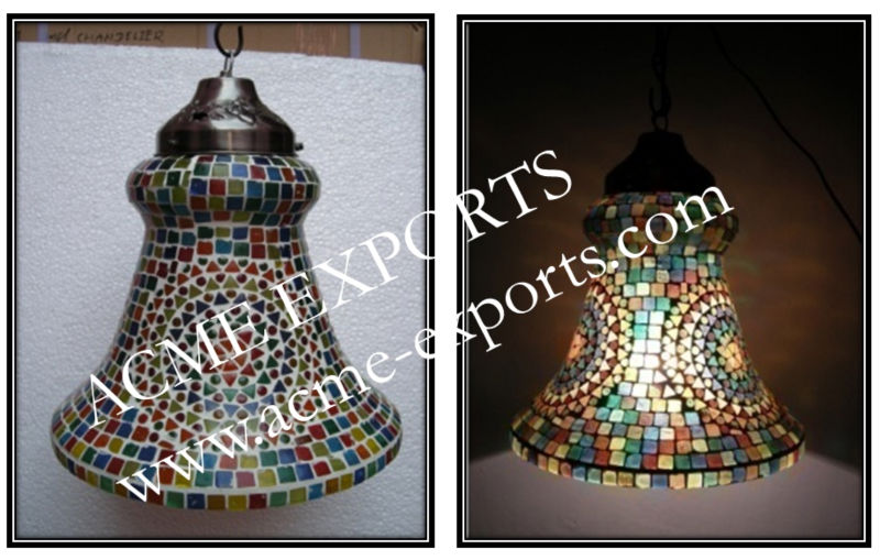 Mosaic Glass Mushroom Lamps