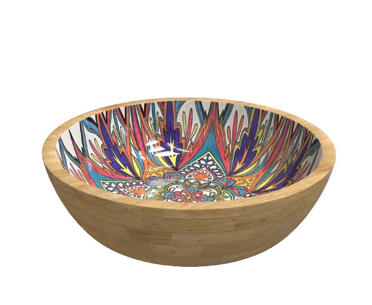 Multicolour wooden bowls