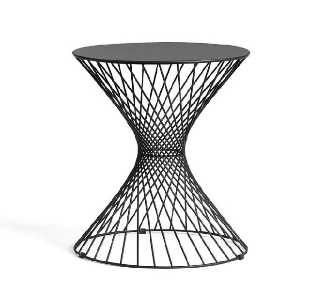 Round Nested Black Metal Wire Side table