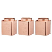 Square stainless steel tea caddy