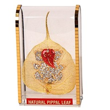 Gold Plated Peepal Pipal Leaf for Car Dashboard