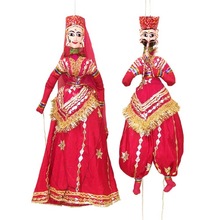 Handmade Cloth Made Home Decor Rajasthani Couple Indian Puppet