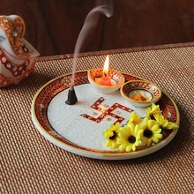 Marble Pooja Thali Plate, Feature : India