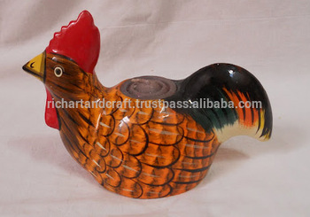 Paper Mache Mashi Candle Hen Animal Bird Design