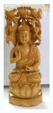 Wooden God Buddha Statue, Style : Folk Art