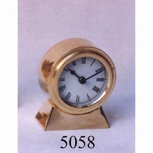 Metal Brass Table Clock, Technique : Polished