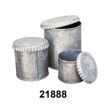 Galvanized Metal Canisters Vintage Inspired Tin pots