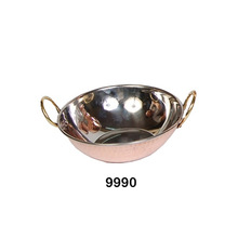 Hammered Stainless Steel Copper Wok Bowl