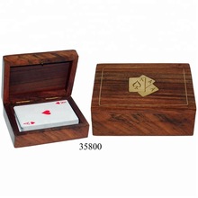 Wooden Box Single Playing Card Holder, for Home Decoration Gifts