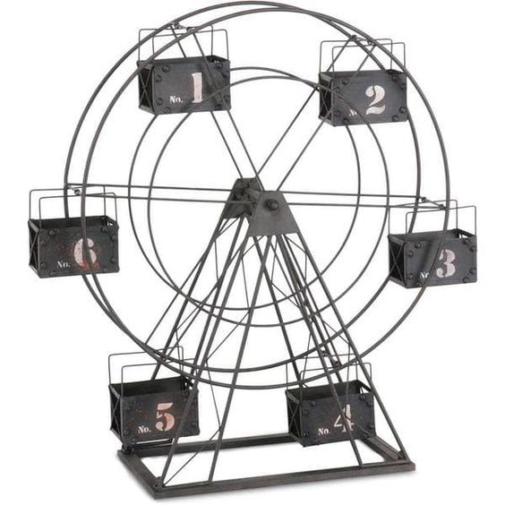 Black Metal Ferris Wheel Tealight Candle Holder