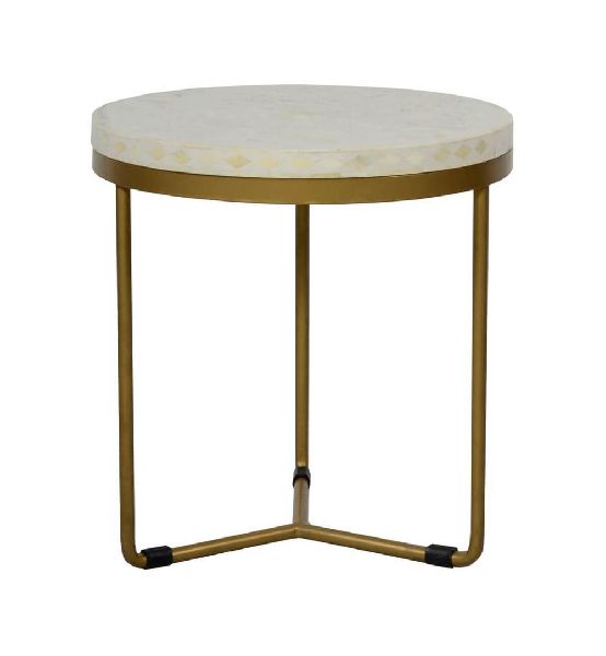 Metal Brass Round Side Table, for Home Furniture, Feature : Eco-friendly