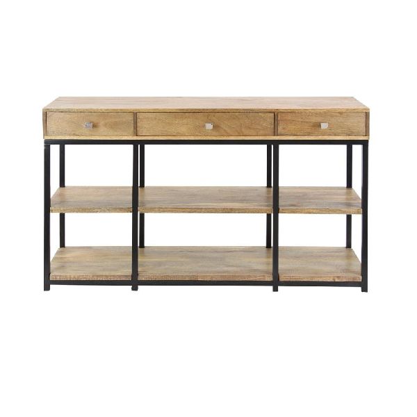 Brown storage console table