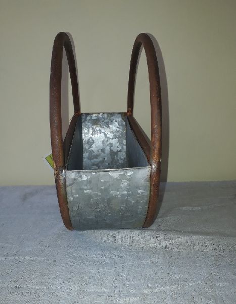 galvanized and metal round caddy
