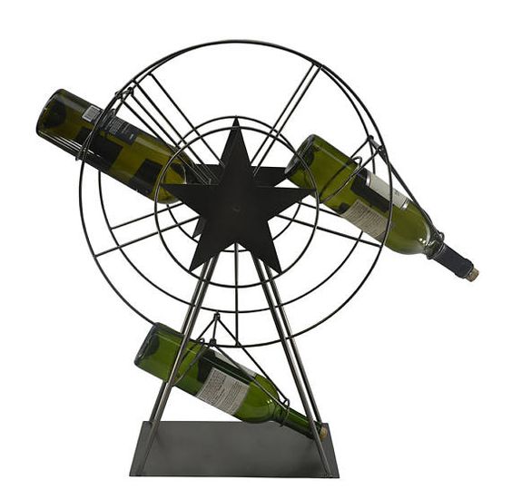 Metal Ferris Wheel Wine Bottle Holder