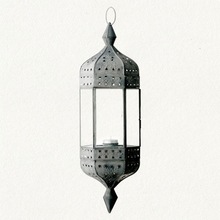 Metal Moroccan lantern, for Lighting, Size : 6.5x6.5x16 cm