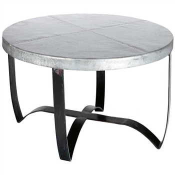 Metal Round Strap Coffee Table, for Home Furniture, Size : 36 x 36 x 15.5
