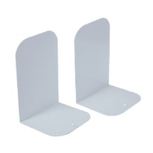 White L shape metal library bookends, Size : 16 x 16 x 21cm
