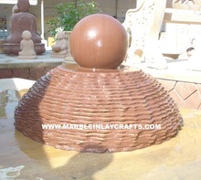 100% natural material  Sandstone Ball Water Fountain, for Garden, Hotel, Home, Complex Decoration