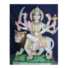 Marble White Ambe Maa Statue, for Worship, Style : Religious