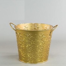 GOLD CHRISTMAS DECORATIVE BUCKET