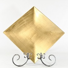 GOLD  SQUARE WEDDING CHARGER PLATES, Size : 20X20 CM DIA