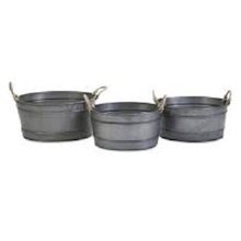 VINTAGE FINISH GALVANIZE CHRISTMAS TUB