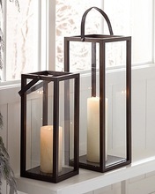 WOODEN HANGING CANDLE LANTERN