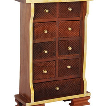 Wooden Chest of Nine Drawers Armoire Cabinet