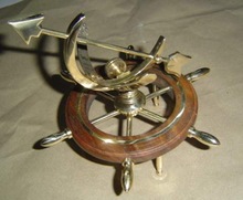 Brass Wooden Nautical Theme Gift Items, Feature : India