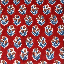 Block printed fabric red colored, Technics : Woven