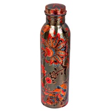 copper flower printed water bottle