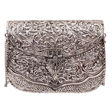 silver plated handbag purse clutches