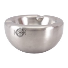 Round steel matte finish ash tray, for Tableware, Size : 6 X 10.5 (Cms)