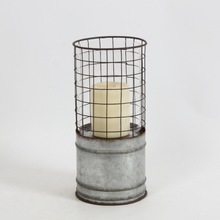 Metal Galvanized Hurricane candle holder, for Home Decoration, Size : H: 29 cms, Dia : 13.5 cms