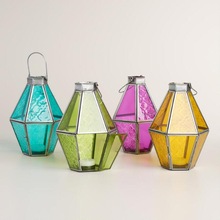 Small Colorful Candle Lantern, for Home Decoration, Size : 6x8.75 inch