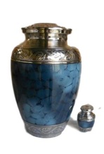 Marble Blue Color Cremation Urn, for Adult, Style : American Style