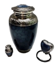 Metal Marble Blue Cremation Urn, for Adult, Style : American Style