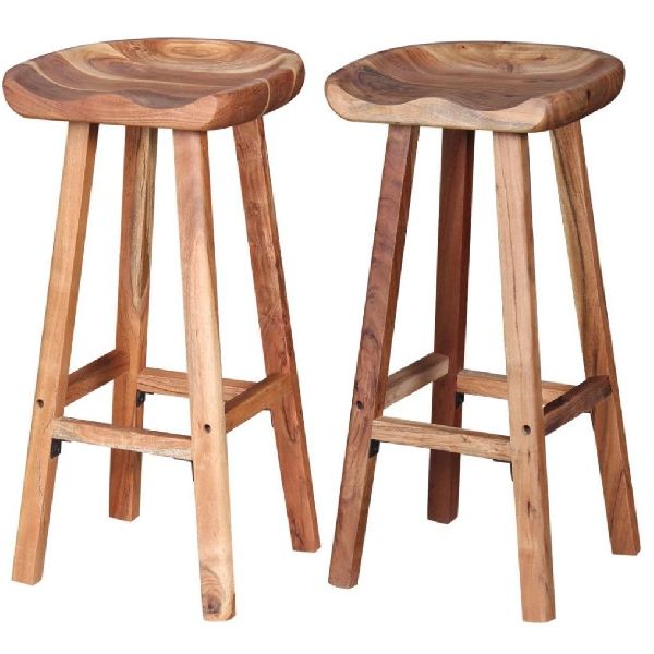 Polished Wooden Stools, for Home, Restaurants, Shop, Size : 12x12x10Inch