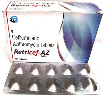 Cefixime 200mg.+Azithromycin 250mg Tablet, for Clinical, Hospital