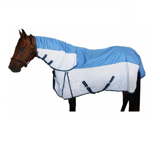 1200 Denier Oxford Light Blue Checks Upper Full Blue Hybrid Combo Turnout Rug