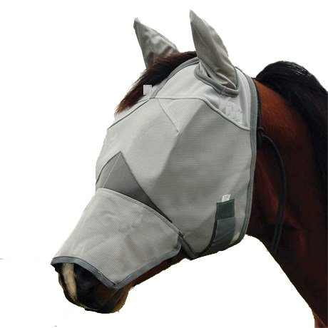 Long With Ear India Fly Mask, Color : Light Grey  