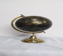 Iron Based World Globe With Gold Plating