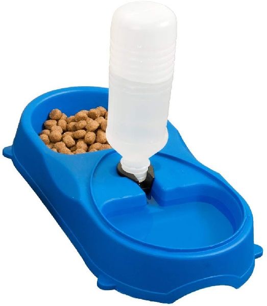 Dog Food Bowl With Water Bottle Dispenser