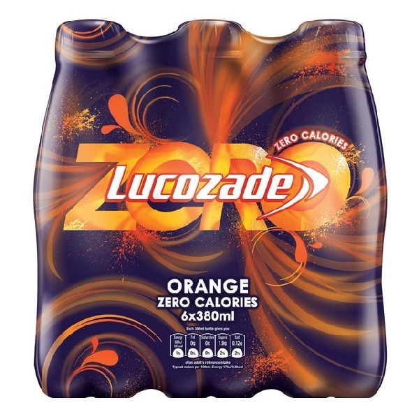 Lucozade Energy Zero Orange 6 X 380ml