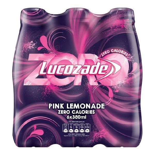 Lucozade Energy Zero Pink Lemonade 6 X 380ml
