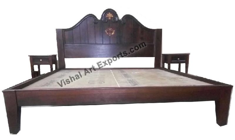 Wooden Crown Queen Bed