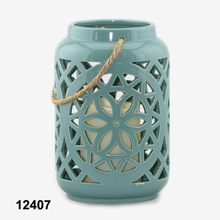 Ceramic Floral Flameless Candle Lantern, Style : Antique Imitation