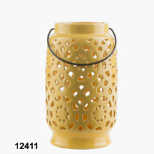 CERAMIC LANTERNS, for Home Decoration, Color : Yellow